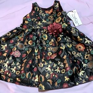 Pipa & Julie Floral Black Dress size 3t